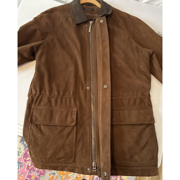 Claiborne Men's M Western Chore Sueded Jacket Quilt Lining Utility Barn Retro - Picture 5 of 11